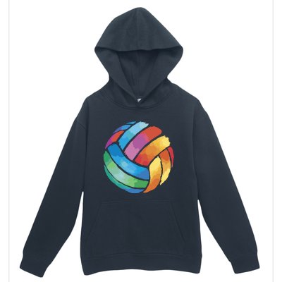 Colorful Watercolor Vollyball Urban Pullover Hoodie