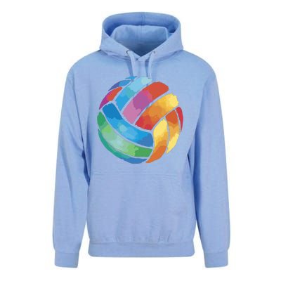 Colorful Watercolor Vollyball Unisex Surf Hoodie