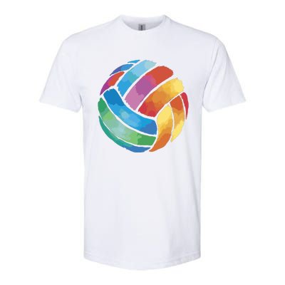 Colorful Watercolor Vollyball Softstyle® CVC T-Shirt