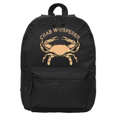 Crab Whisperer Vintage Crabbing Hunting Fishing Crabs 16 in Basic Backpack