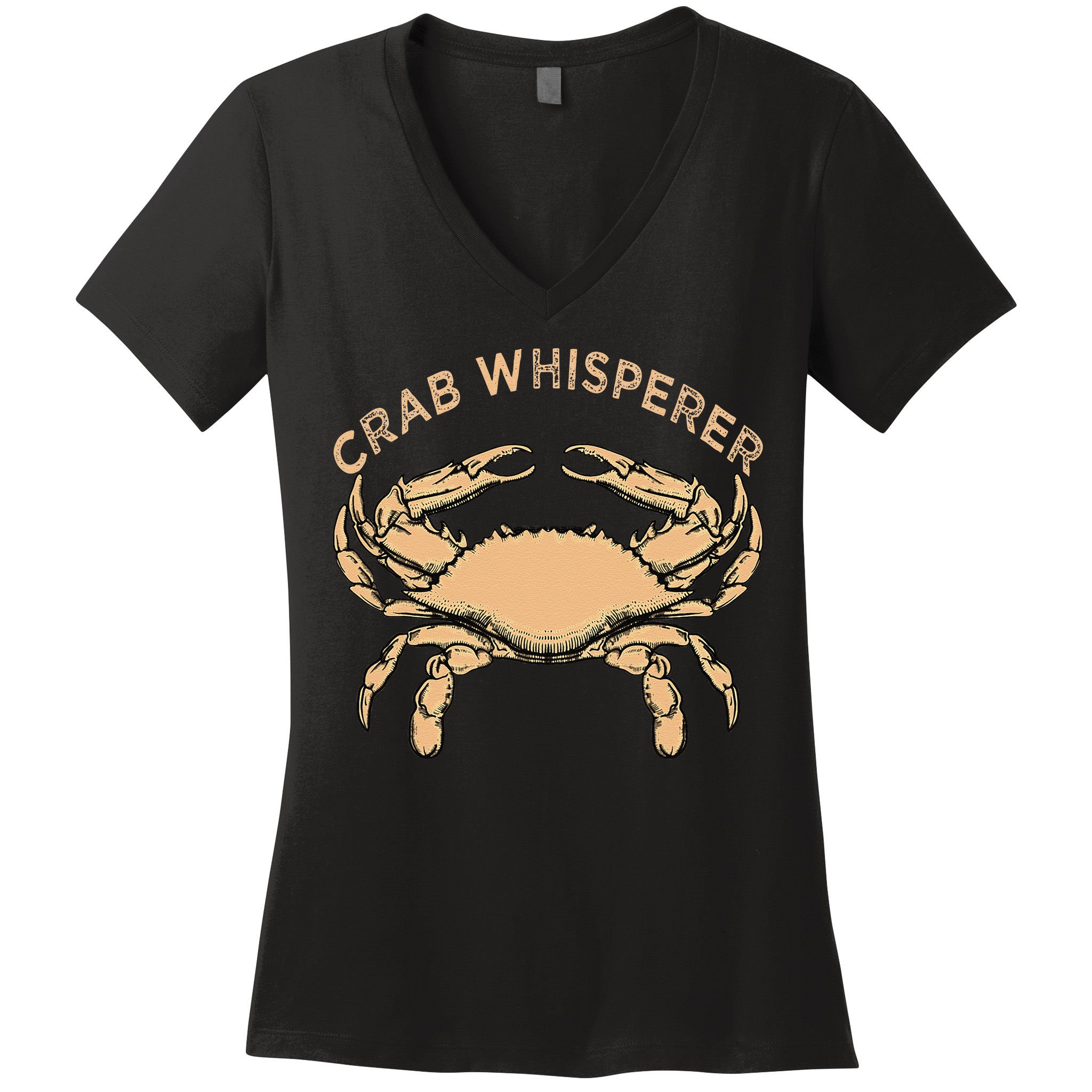Crab Whisperer Vintage Crabbing Hunting Fishing Crabs Women's V-Neck T-Shirt