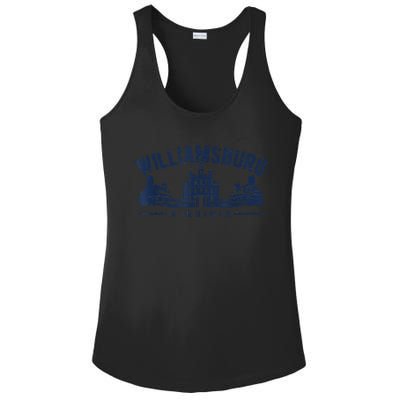 Colonial Williamsburg Virginia Vintage Distressed Style Ladies PosiCharge Competitor Racerback Tank