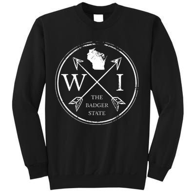 Cute Wisconsin Wi The Badger State Map Wisconsin Sweatshirt