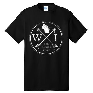 Cute Wisconsin Wi The Badger State Map Wisconsin Tall T-Shirt