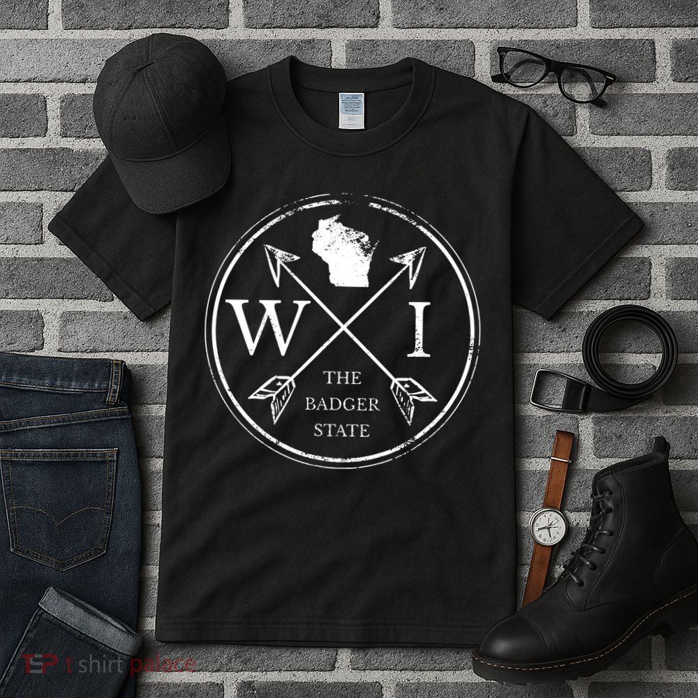 Cute Wisconsin Wi The Badger State Map Wisconsin Tall T-Shirt