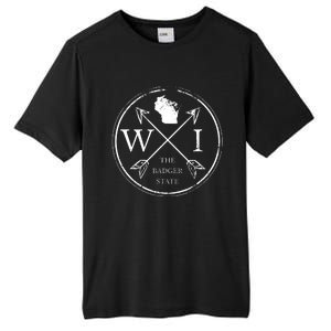 Cute Wisconsin Wi The Badger State Map Wisconsin Tall Fusion ChromaSoft Performance T-Shirt