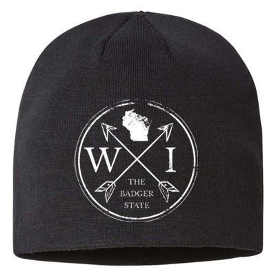 Cute Wisconsin Wi The Badger State Map Wisconsin Sustainable Beanie