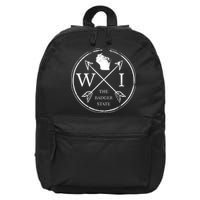 Cute Wisconsin Wi The Badger State Map Wisconsin 16 in Basic Backpack
