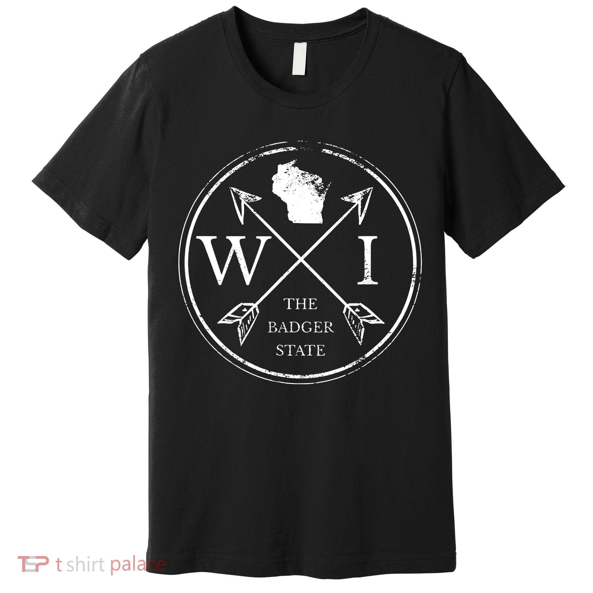 Cute Wisconsin Wi The Badger State Map Wisconsin Premium T-Shirt