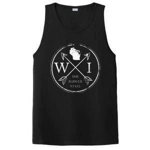 Cute Wisconsin Wi The Badger State Map Wisconsin PosiCharge Competitor Tank