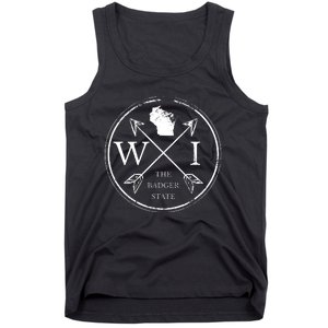 Cute Wisconsin Wi The Badger State Map Wisconsin Tank Top