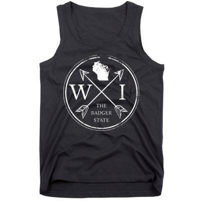 Cute Wisconsin Wi The Badger State Map Wisconsin Tank Top
