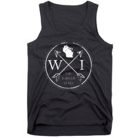 Cute Wisconsin Wi The Badger State Map Wisconsin Tank Top