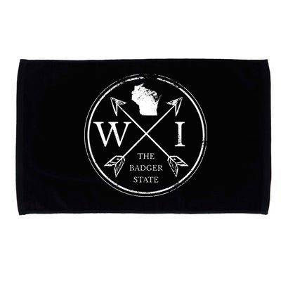 Cute Wisconsin Wi The Badger State Map Wisconsin Microfiber Hand Towel
