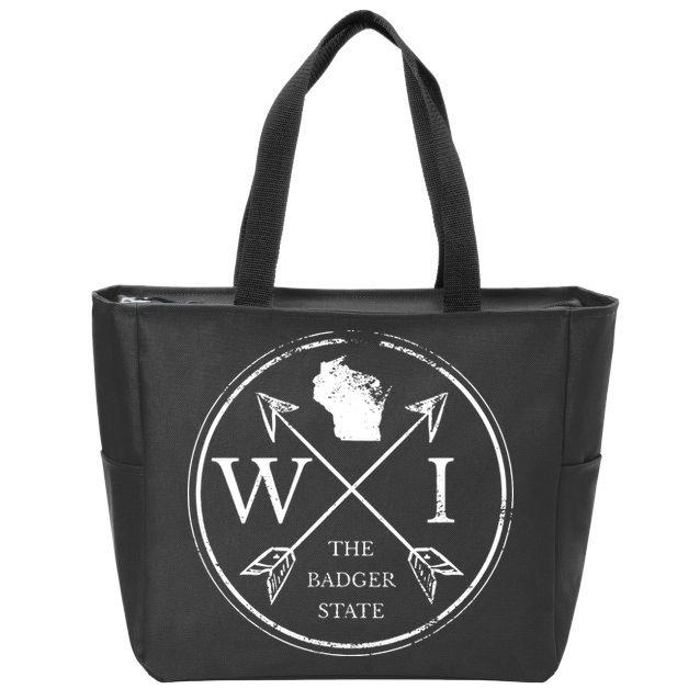 Cute Wisconsin Wi The Badger State Map Wisconsin Zip Tote Bag