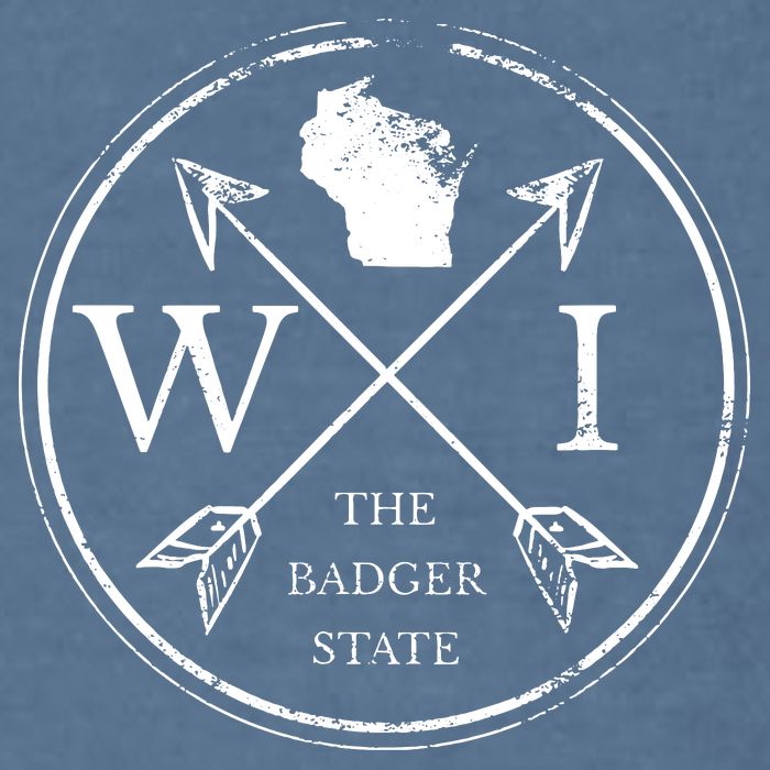 Cute Wisconsin Wi The Badger State Map Wisconsin Garment-Dyed Sweatshirt