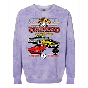 Crusin Woodward Woodward Ave Detroit To Pontiac A Michigan Tradition 2024 Colorblast Crewneck Sweatshirt