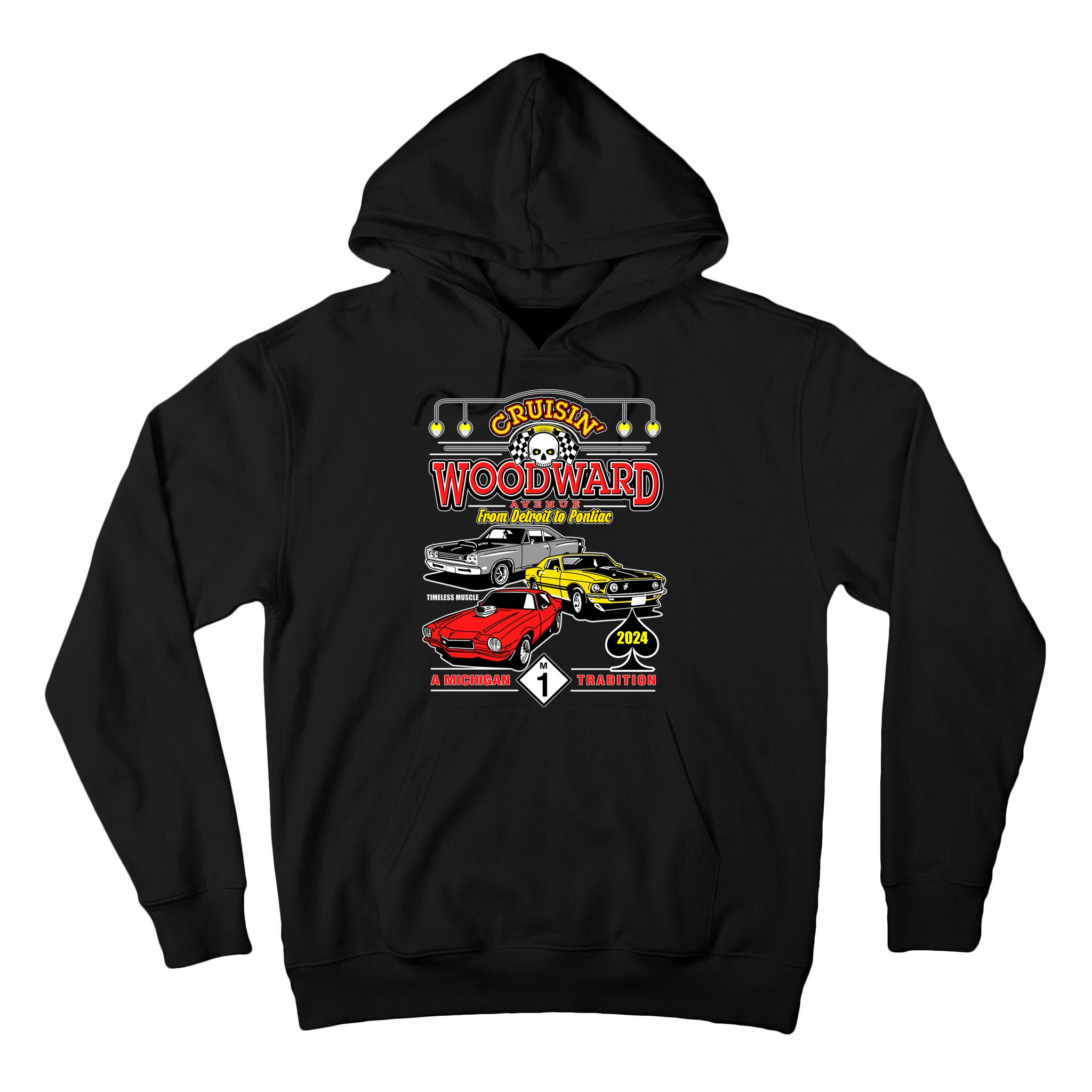 Crusin Woodward Woodward Ave Detroit To Pontiac A Michigan Tradition 2024 Tall Hoodie