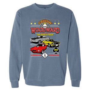 Crusin Woodward Woodward Ave Detroit To Pontiac A Michigan Tradition 2024 Garment-Dyed Sweatshirt