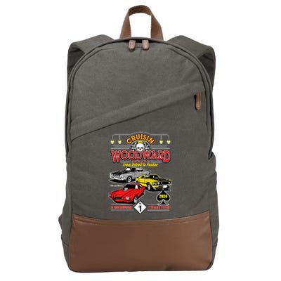 Crusin Woodward Woodward Ave Detroit To Pontiac A Michigan Tradition 2024 Cotton Canvas Backpack