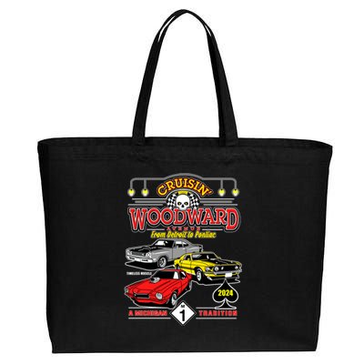 Crusin Woodward Woodward Ave Detroit To Pontiac A Michigan Tradition 2024 Cotton Canvas Jumbo Tote