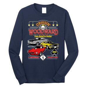 Crusin Woodward Woodward Ave Detroit To Pontiac A Michigan Tradition 2024 Long Sleeve Shirt