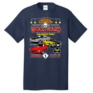 Crusin Woodward Woodward Ave Detroit To Pontiac A Michigan Tradition 2024 Tall T-Shirt