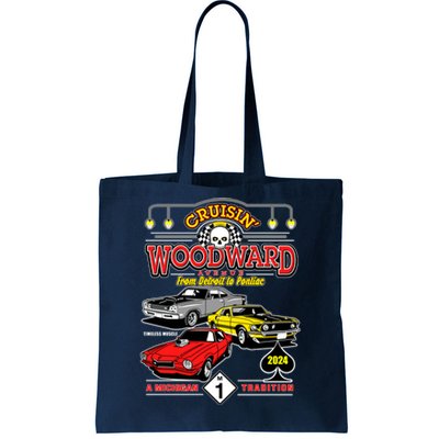 Crusin Woodward Woodward Ave Detroit To Pontiac A Michigan Tradition 2024 Tote Bag