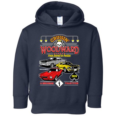 Crusin Woodward Woodward Ave Detroit To Pontiac A Michigan Tradition 2024 Toddler Hoodie