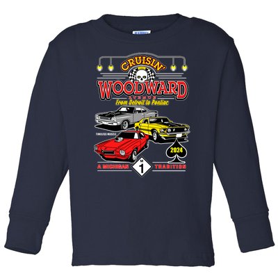 Crusin Woodward Woodward Ave Detroit To Pontiac A Michigan Tradition 2024 Toddler Long Sleeve Shirt