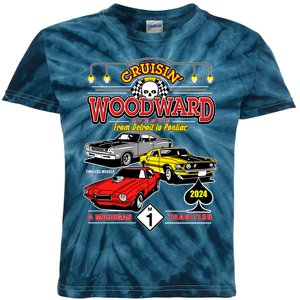 Crusin Woodward Woodward Ave Detroit To Pontiac A Michigan Tradition 2024 Kids Tie-Dye T-Shirt