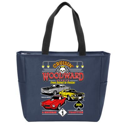 Crusin Woodward Woodward Ave Detroit To Pontiac A Michigan Tradition 2024 Zip Tote Bag