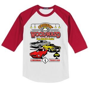 Crusin Woodward Woodward Ave Detroit To Pontiac A Michigan Tradition 2024 Kids Colorblock Raglan Jersey