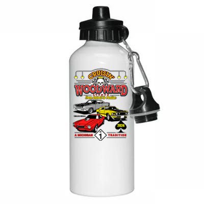 Crusin Woodward Woodward Ave Detroit To Pontiac A Michigan Tradition 2024 Aluminum Water Bottle