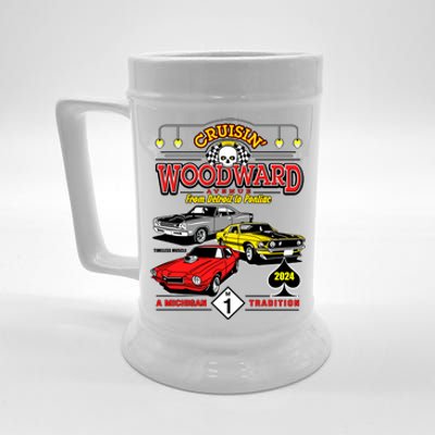 Crusin Woodward Woodward Ave Detroit To Pontiac A Michigan Tradition 2024 Beer Stein