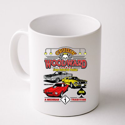 Crusin Woodward Woodward Ave Detroit To Pontiac A Michigan Tradition 2024 Coffee Mug