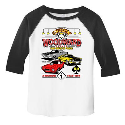 Crusin Woodward Woodward Ave Detroit To Pontiac A Michigan Tradition 2024 Toddler Fine Jersey T-Shirt