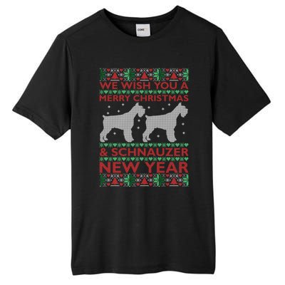 Cool We Wish You A Merry Christmas Schnauzer Ugly Sweater Gift Tall Fusion ChromaSoft Performance T-Shirt