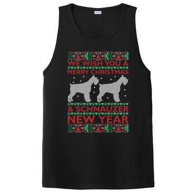 Cool We Wish You A Merry Christmas Schnauzer Ugly Sweater Gift PosiCharge Competitor Tank