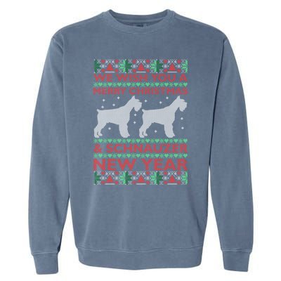 Cool We Wish You A Merry Christmas Schnauzer Ugly Sweater Gift Garment-Dyed Sweatshirt