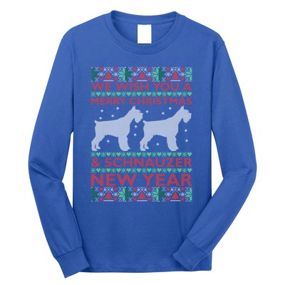 Cool We Wish You A Merry Christmas Schnauzer Ugly Sweater Gift Long Sleeve Shirt