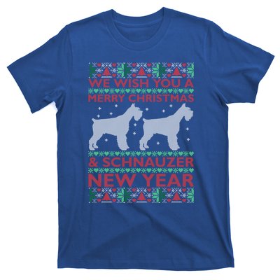 Cool We Wish You A Merry Christmas Schnauzer Ugly Sweater Gift T-Shirt