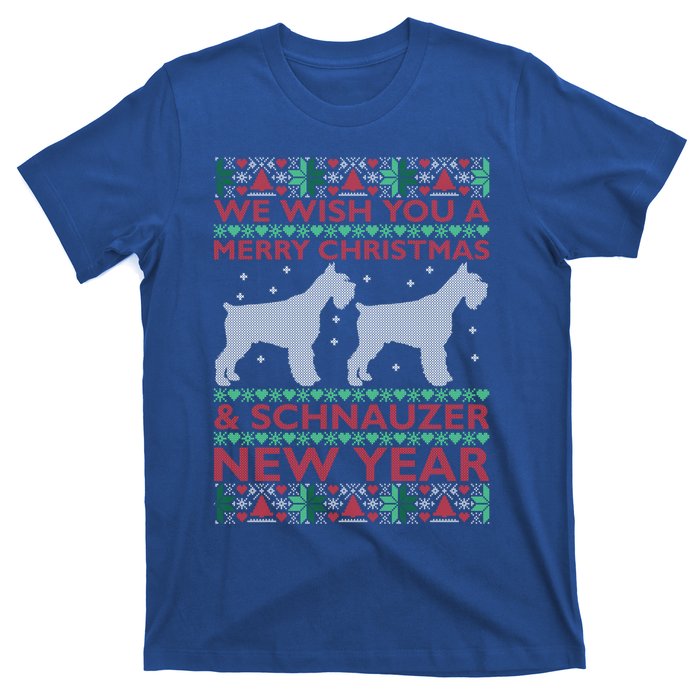 Cool We Wish You A Merry Christmas Schnauzer Ugly Sweater Gift T-Shirt