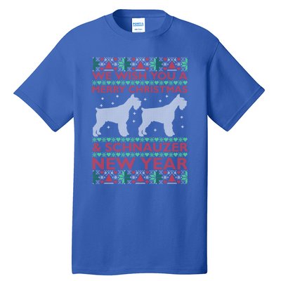 Cool We Wish You A Merry Christmas Schnauzer Ugly Sweater Gift Tall T-Shirt