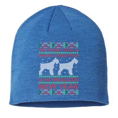 Cool We Wish You A Merry Christmas Schnauzer Ugly Sweater Gift Sustainable Beanie