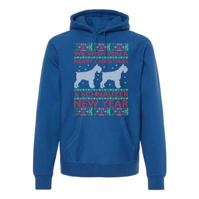 Cool We Wish You A Merry Christmas Schnauzer Ugly Sweater Gift Premium Hoodie