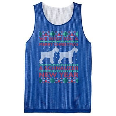 Cool We Wish You A Merry Christmas Schnauzer Ugly Sweater Gift Mesh Reversible Basketball Jersey Tank