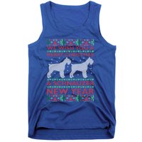 Cool We Wish You A Merry Christmas Schnauzer Ugly Sweater Gift Tank Top