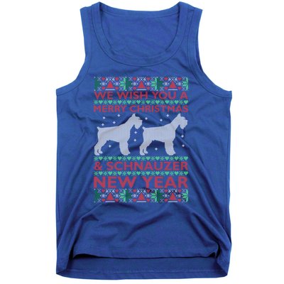 Cool We Wish You A Merry Christmas Schnauzer Ugly Sweater Gift Tank Top