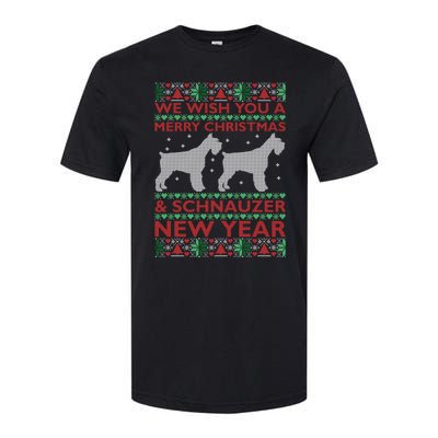 Cool We Wish You A Merry Christmas Schnauzer Ugly Sweater Gift Softstyle CVC T-Shirt